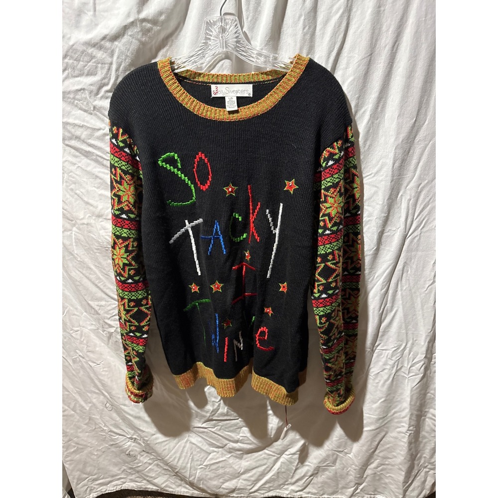 Jolly Sweaters So Tacky It Shines Light Up Ugly NEEDS BATTERIES Sweater Large NE